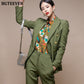 Double-breasted Slim Green Blazer Set - Forever Growth 