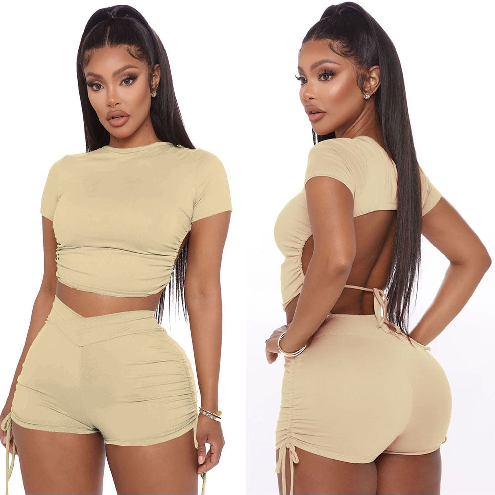 Casual Solid Color Shorts Set - Forever Growth 