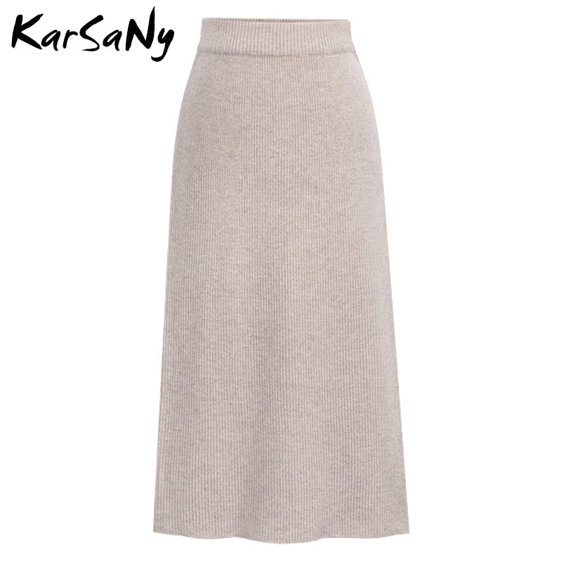 Knit Pencil High Waist Skirt - Forever Growth 