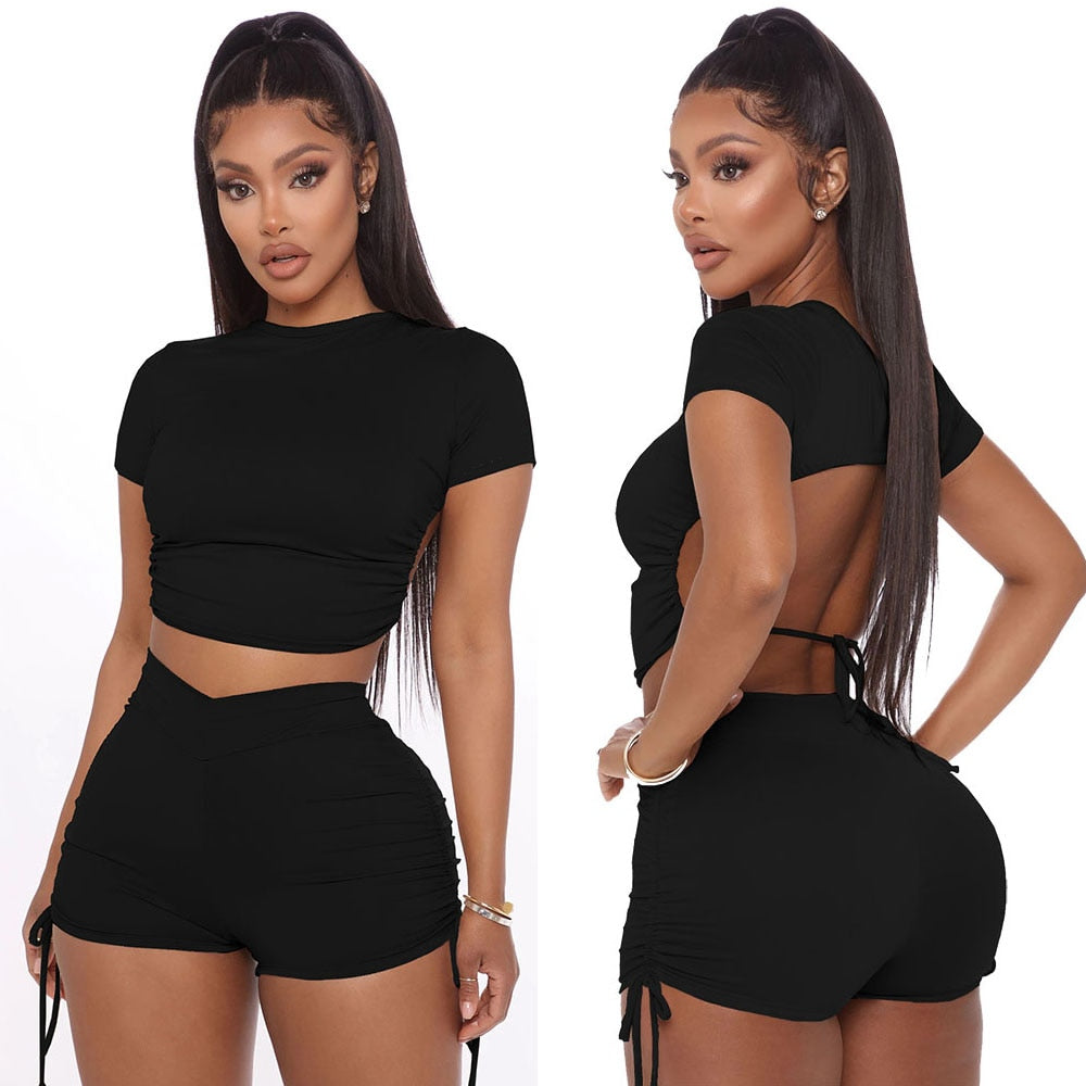Casual Solid Color Shorts Set - Forever Growth 