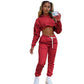 Casual Drawstring Long Sleeve Crop Top Tracksuit - Forever Growth 