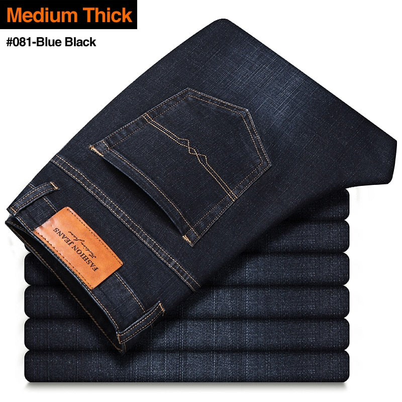Stretch Regular Fit Casual Classic Style Jeans - Forever Growth 