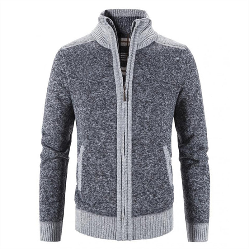 Slim Fit Patchwork Knitted Sweater Jacket - Forever Growth 