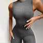 Solid Casual O- Neck Sleeveless Bodycon Jumpsuit - Forever Growth 