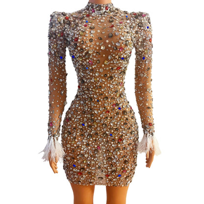 Look Like No Other Sparkly Rhinestone Dress - Forever Growth 