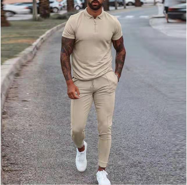 Leisure Short-Sleeved Pants and Shirt Set - Forever Growth 