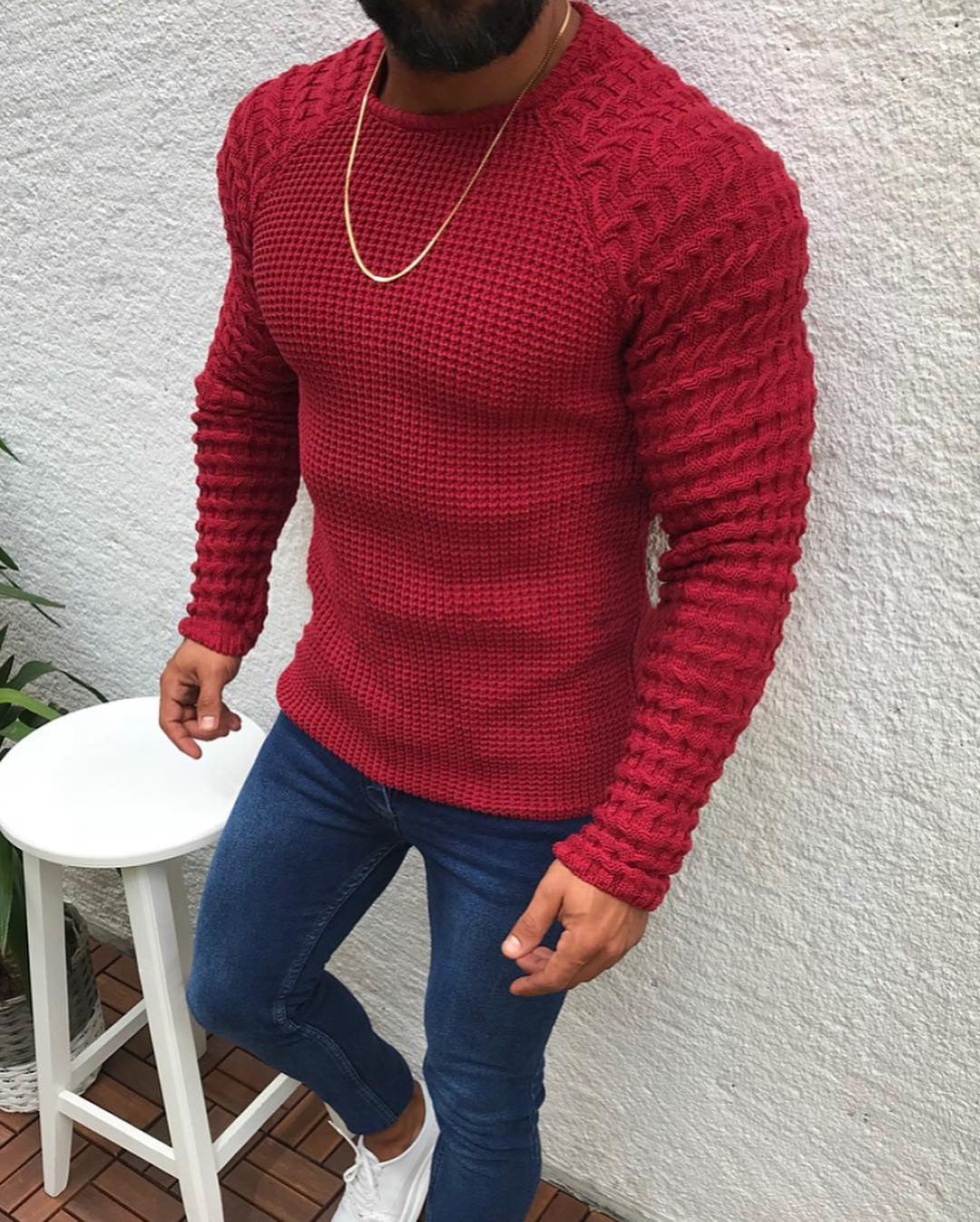 Hollow Crocheted Long-Sleeve Pullover Sweater - Forever Growth 