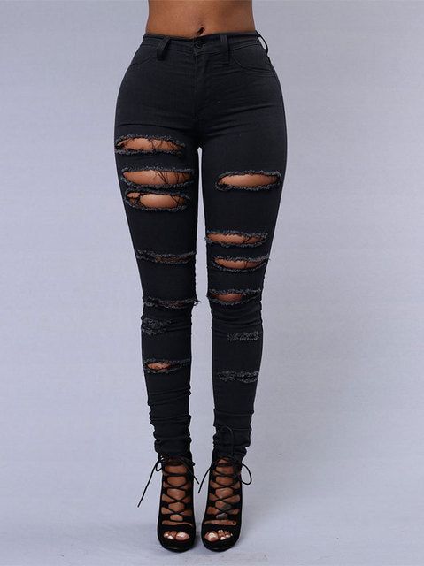 Cute Ripped Ankle-Tied Denim Pants - Forever Growth 