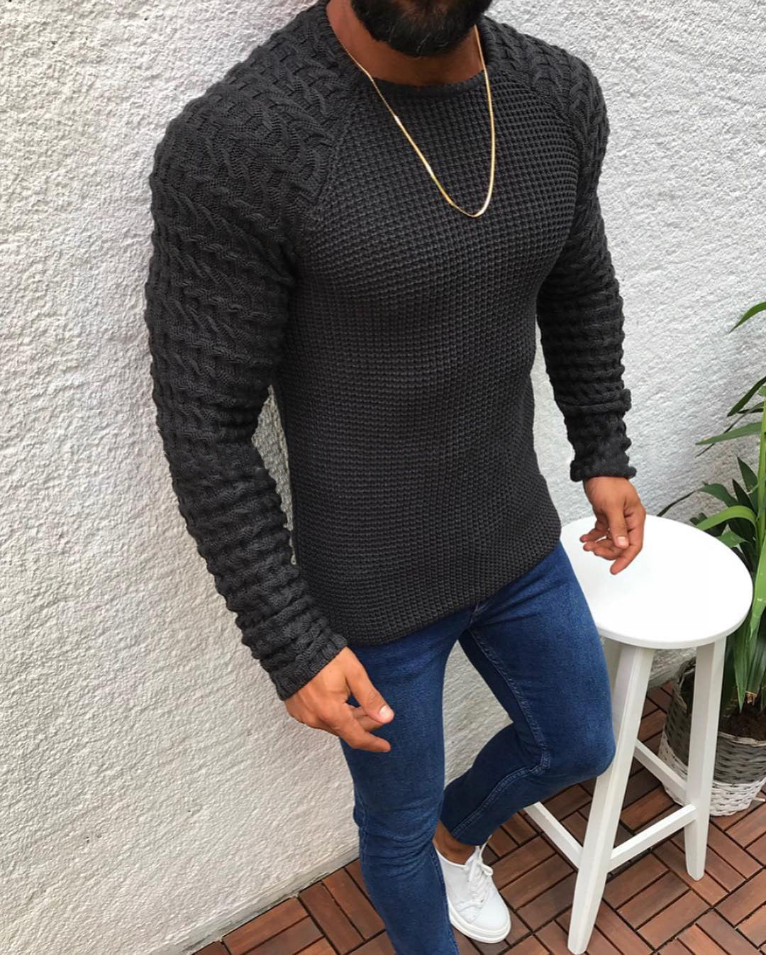 Hollow Crocheted Long-Sleeve Pullover Sweater - Forever Growth 