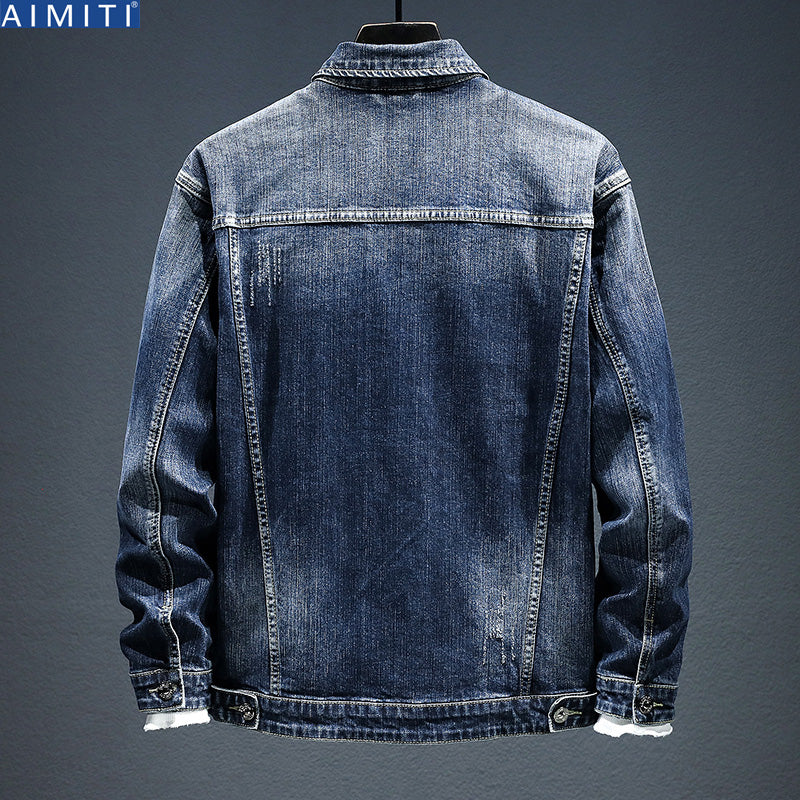 Retro Washed High-Stretch Denim Jacket - Forever Growth 