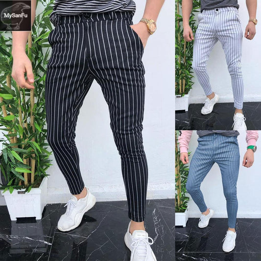 Trendy Stripes Casual Pants - Forever Growth 