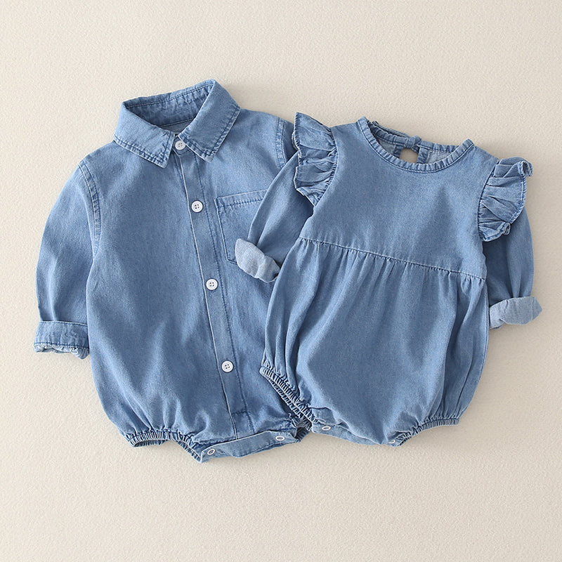 Stylish Baby Denim Romper - Forever Growth 