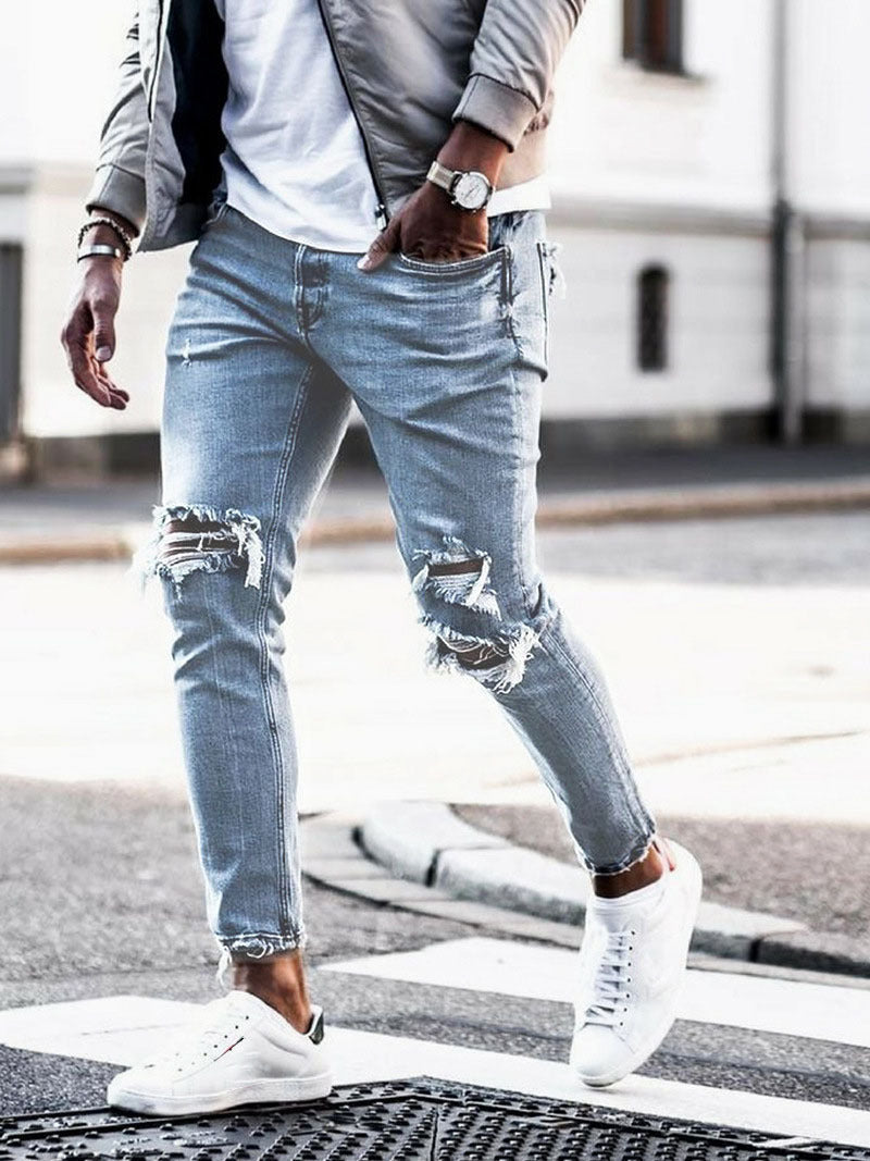 Stretchy Ripped Skinny Jeans - Forever Growth 