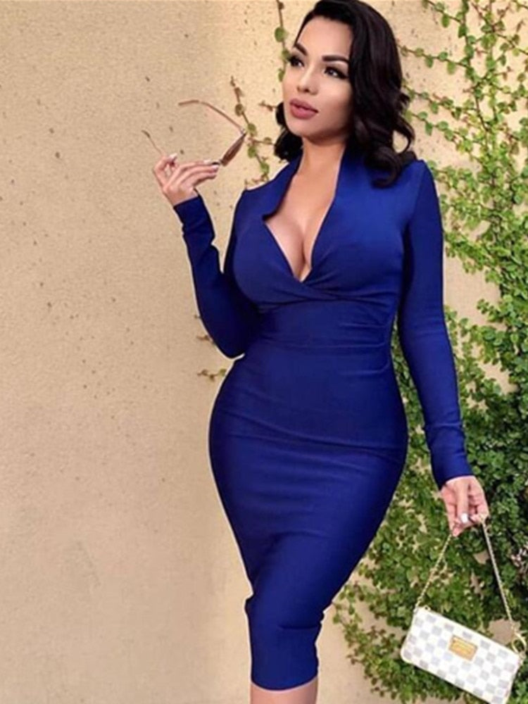Sexy Long Sleeve Bodycon Bandage Dress - Forever Growth 