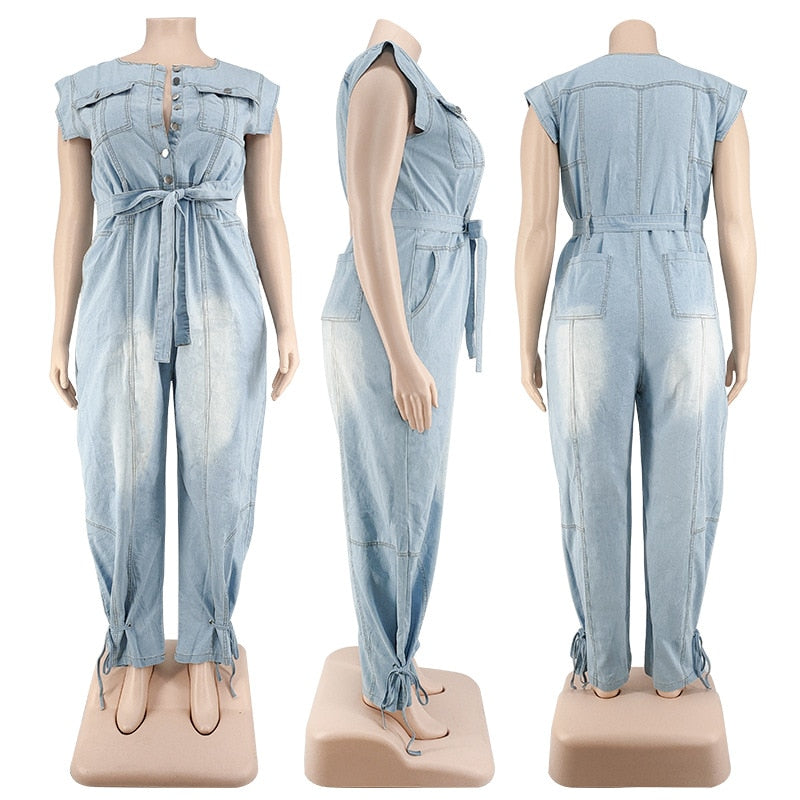 Plus Size Denim Jumpsuit - Forever Growth 