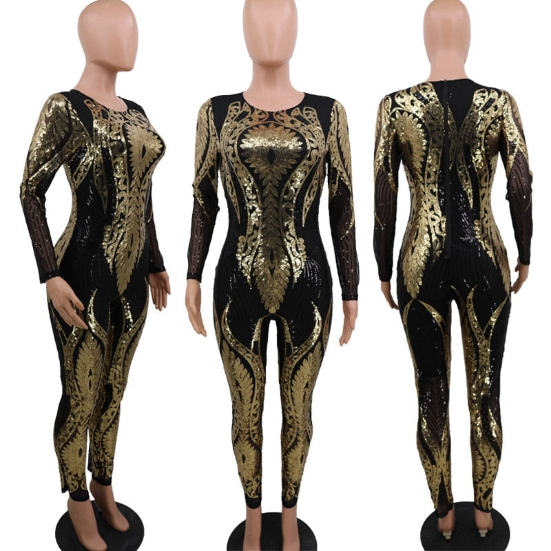 Sexy Sequin Bodycon Jumpsuit - Forever Growth 