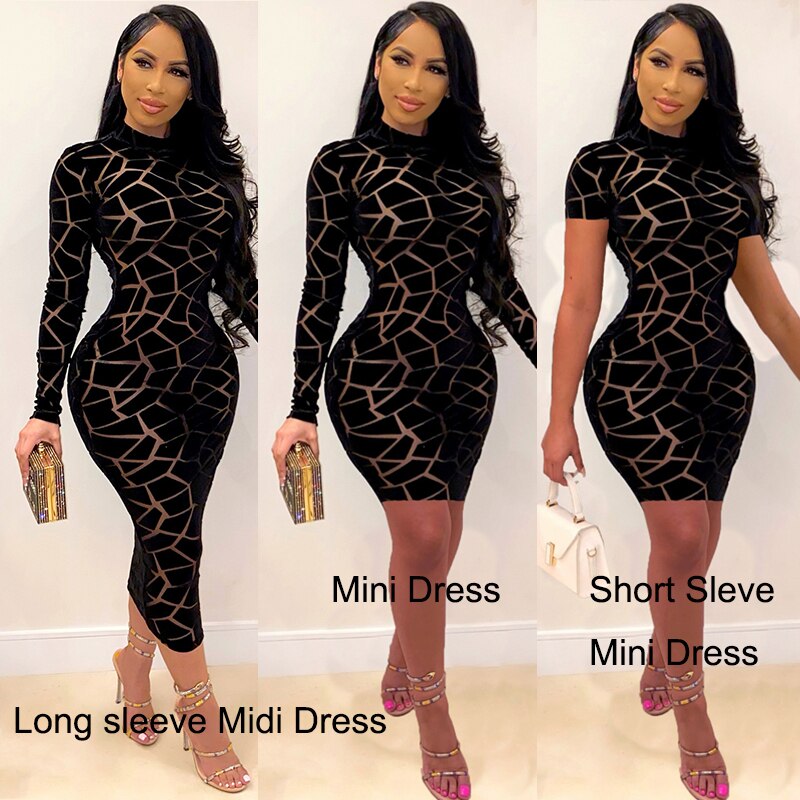 Amazing Bodycon Sheer Mesh Dress - Forever Growth 