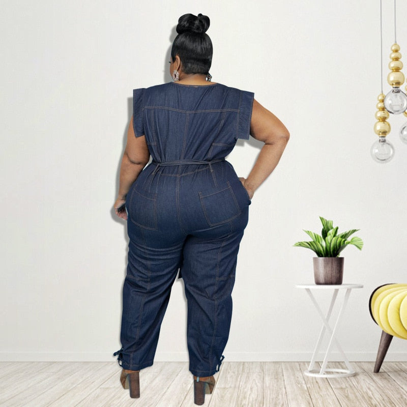 Plus Size Denim Jumpsuit - Forever Growth 