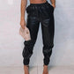 PU Leather Elegant Loose Harem Pants - Forever Growth 