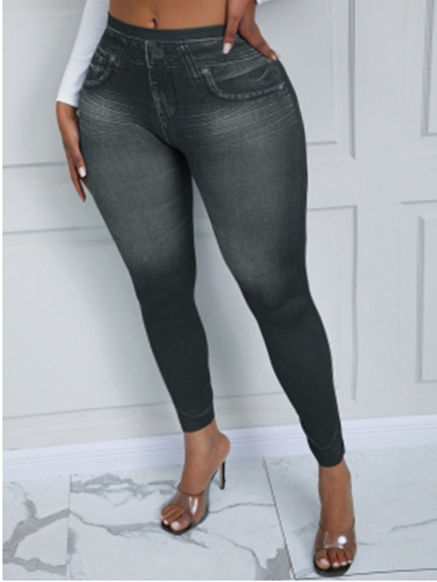 Mid Waist Skinny Stretchy Pants - Forever Growth 