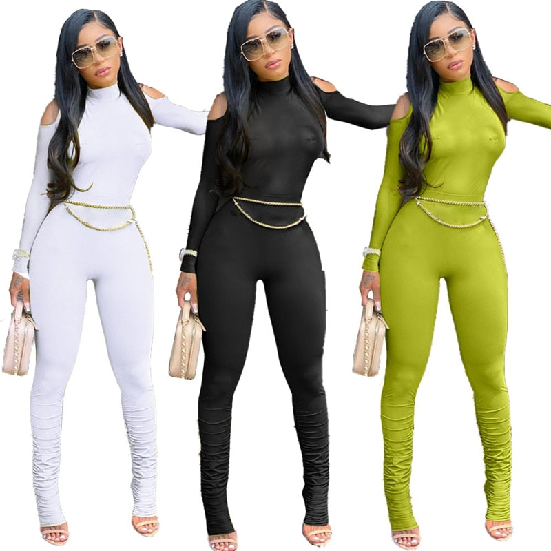 Bandage Bodycon Long Sleeve One Piece Jumpsuit - Forever Growth 