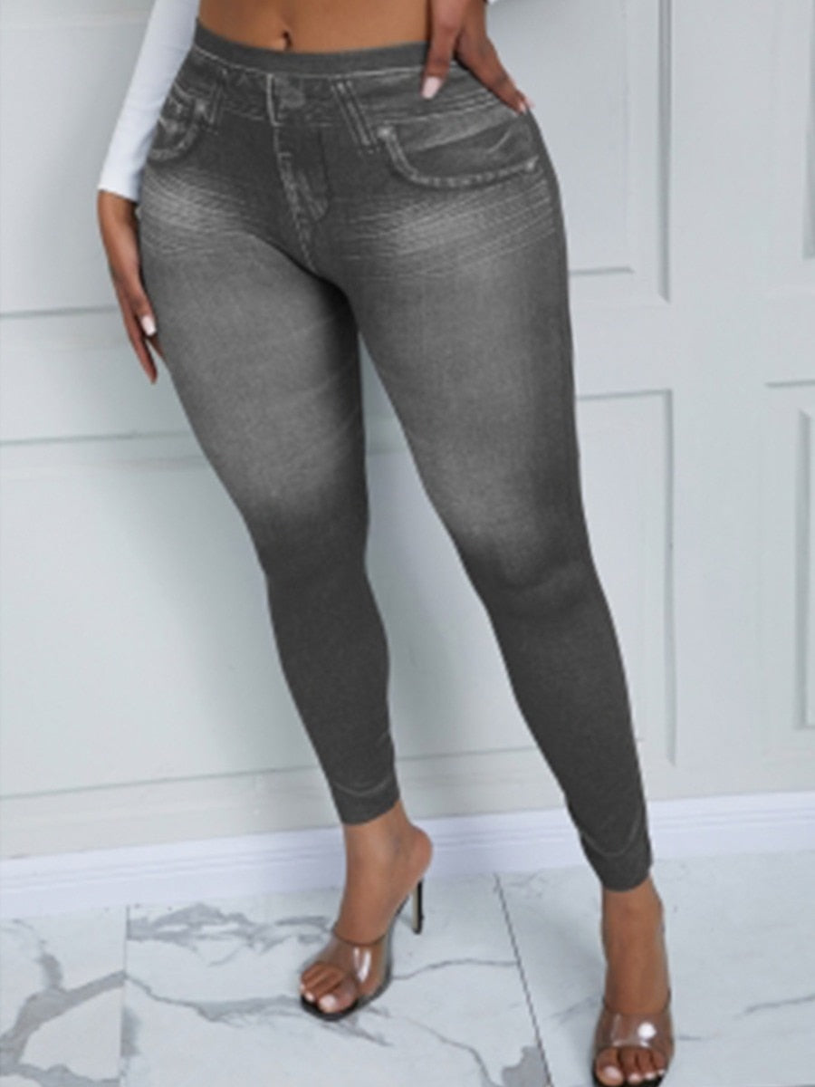 Mid Waist Skinny Stretchy Pants - Forever Growth 