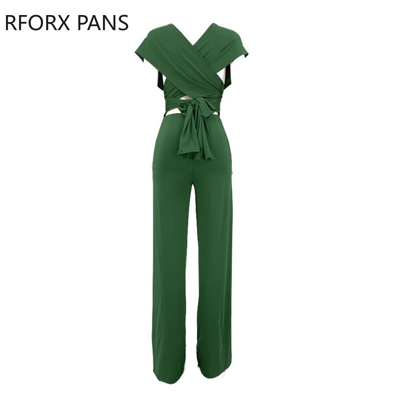 Elegant Deep V- Neck Straight Sexy Jumpsuit - Forever Growth 