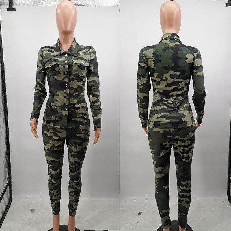 Casual Camo Matching Top+ Pants Set - Forever Growth 
