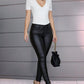 Casual PU Skinny Pencil Pants - Forever Growth 
