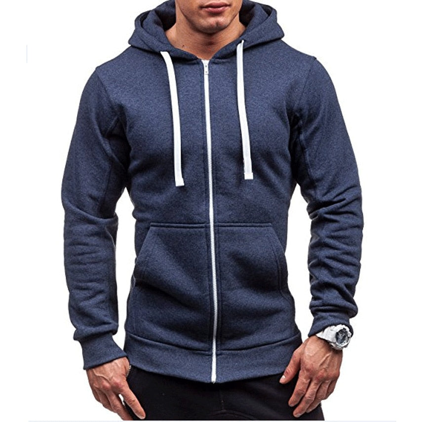 Solid Color Sweatshirts Zipper Hoodie - Forever Growth 